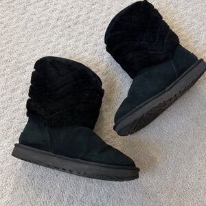 UGG Tania Black Suede with Chevron Detail